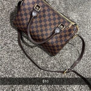 Checkered Brown Handbag